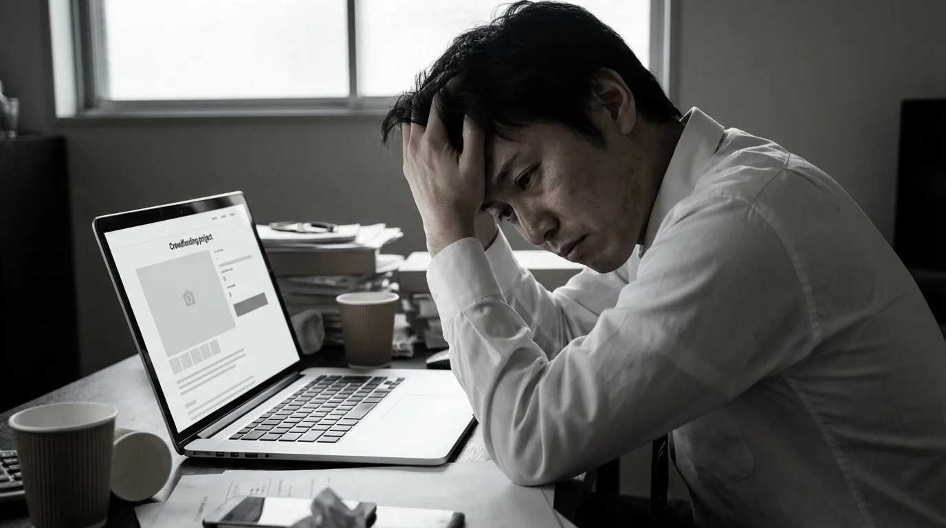 プロジェクト公開後に支援が集まらず信頼性が低いのお悩みイメージ